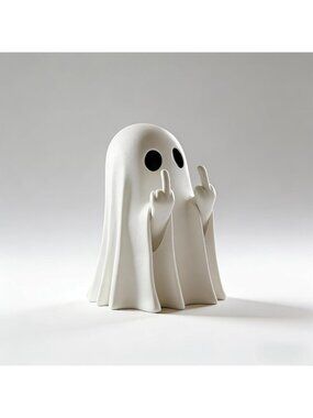 Halloween White A Ghost Figurine Spooky Resin Statue Cute Finger Ornaments Decor